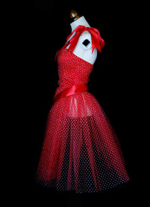 Red Tulle Moulin Rouge Circus Dress for Secret Cinema