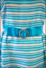 Vintage 1960s Blue Stripe Mini Dress