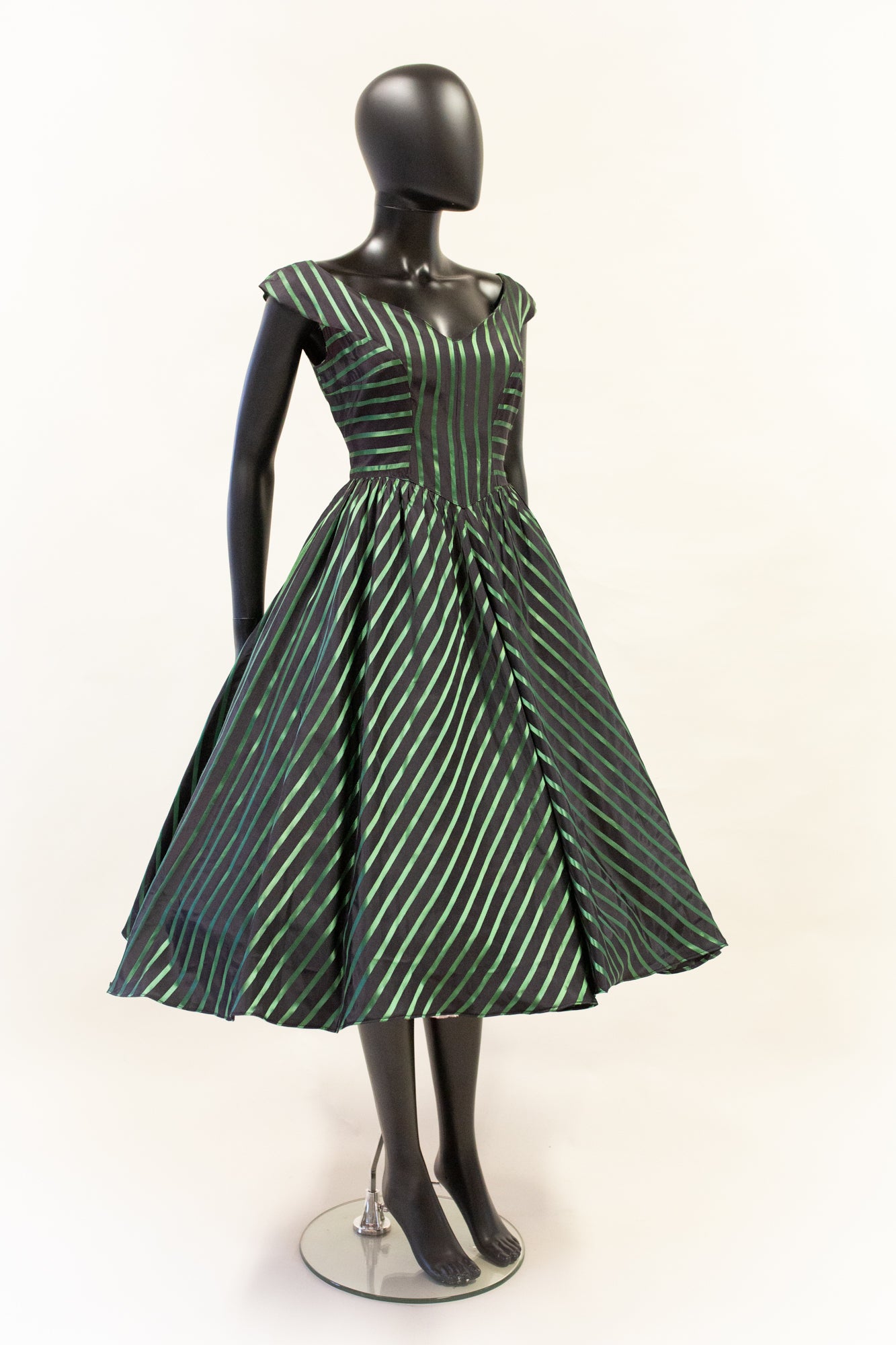 Vintage 1950s Green Stripe Dress ALEXANDRA-KING Vintage 1950s Green Stripe Dress ALEXANDRA-KING