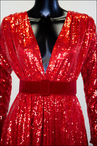 Vampess - Red Sequin Maxi Gown