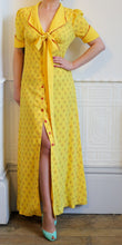 RESERVED Vintage 1970s Yellow Crepe Maxi Dress