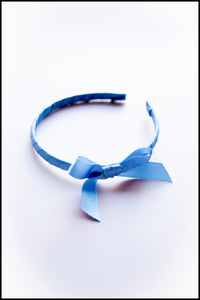 Blue Grosgrain Bow Headband