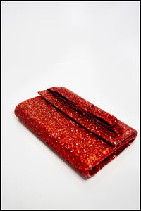 Ruby Red Glitter Clutch Bag