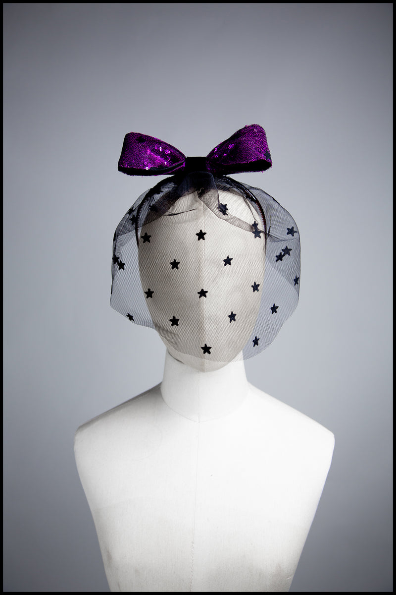 Veil - Black Magic Star Veil with Bow