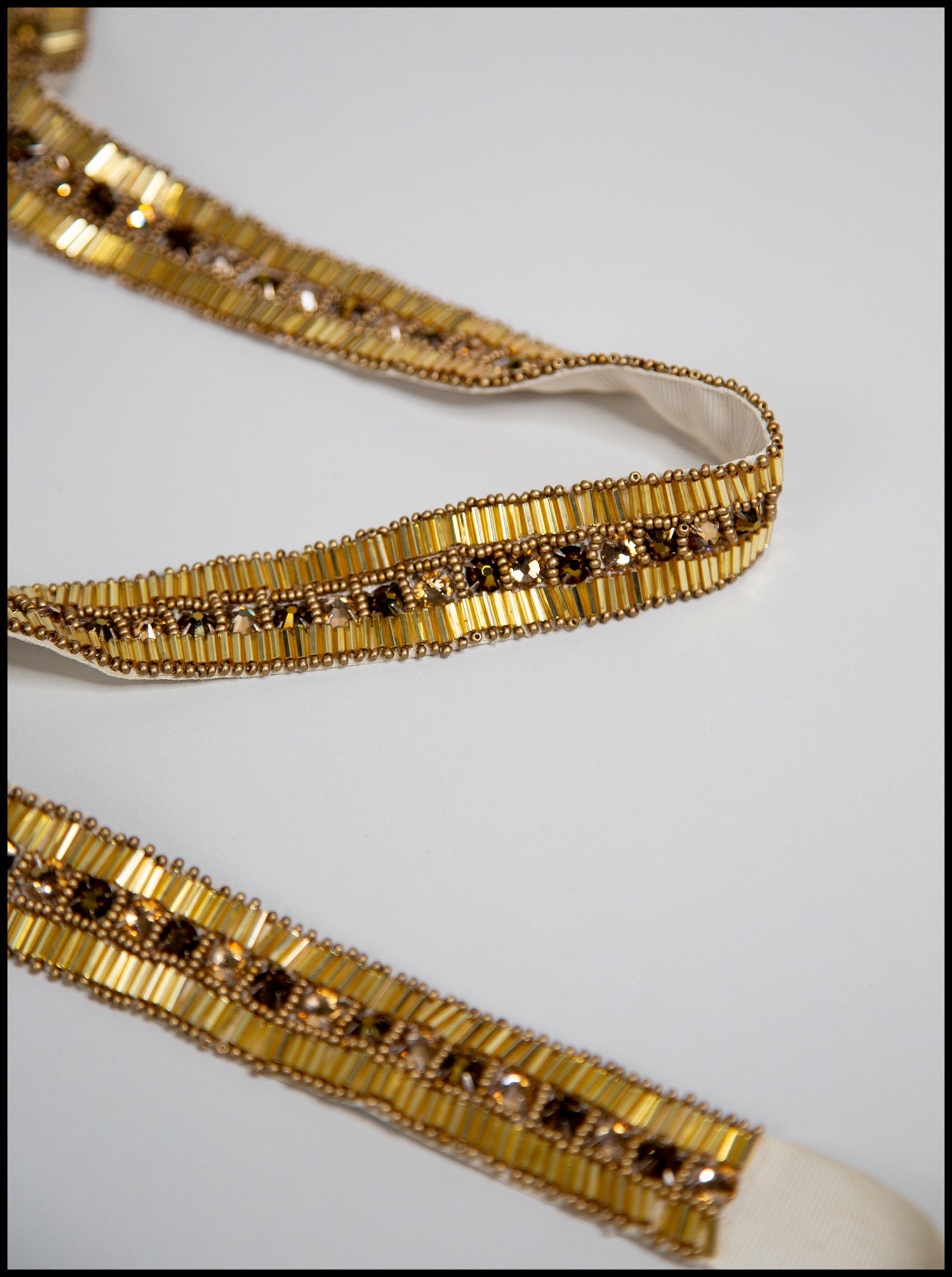 Gold Art Deco Crystal Beaded Belt