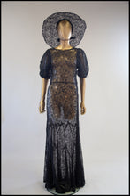 Vintage 1930s Black Lace Gown
