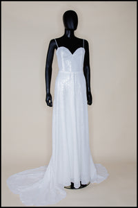 Cala - White Sequin Gown - S