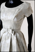 Original Vintage 1950s Oyster Brocade Short Wedding Dress