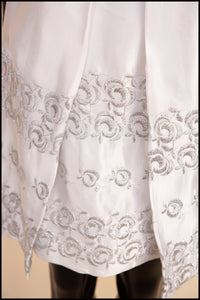 Original Vintage 1960s White Satin Mini Dress and Coat
