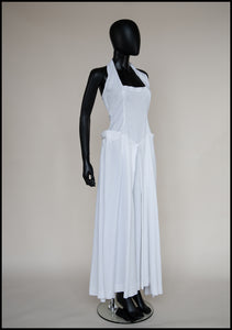Vintage 1950s White Stripe Wedding Dress