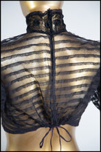 Antique Victorian Stripe Tulle Bodice Top