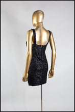 Vintage 1980s Black Sequin Mini Dress