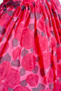 RESERVED - Vintage 1950s Red Rose Ballgown Dress