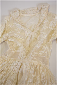 Vintage 1940s Fine Lace Wedding Dress