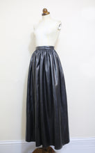 Vintage 1980s Black Faux Leather Maxi Skirt
