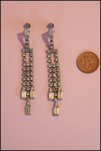Vintage 1930s Rhinestone Chandelier Earrings