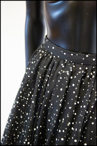 Vintage 1980s Polka Dot Chiffon Full Mini Skirt