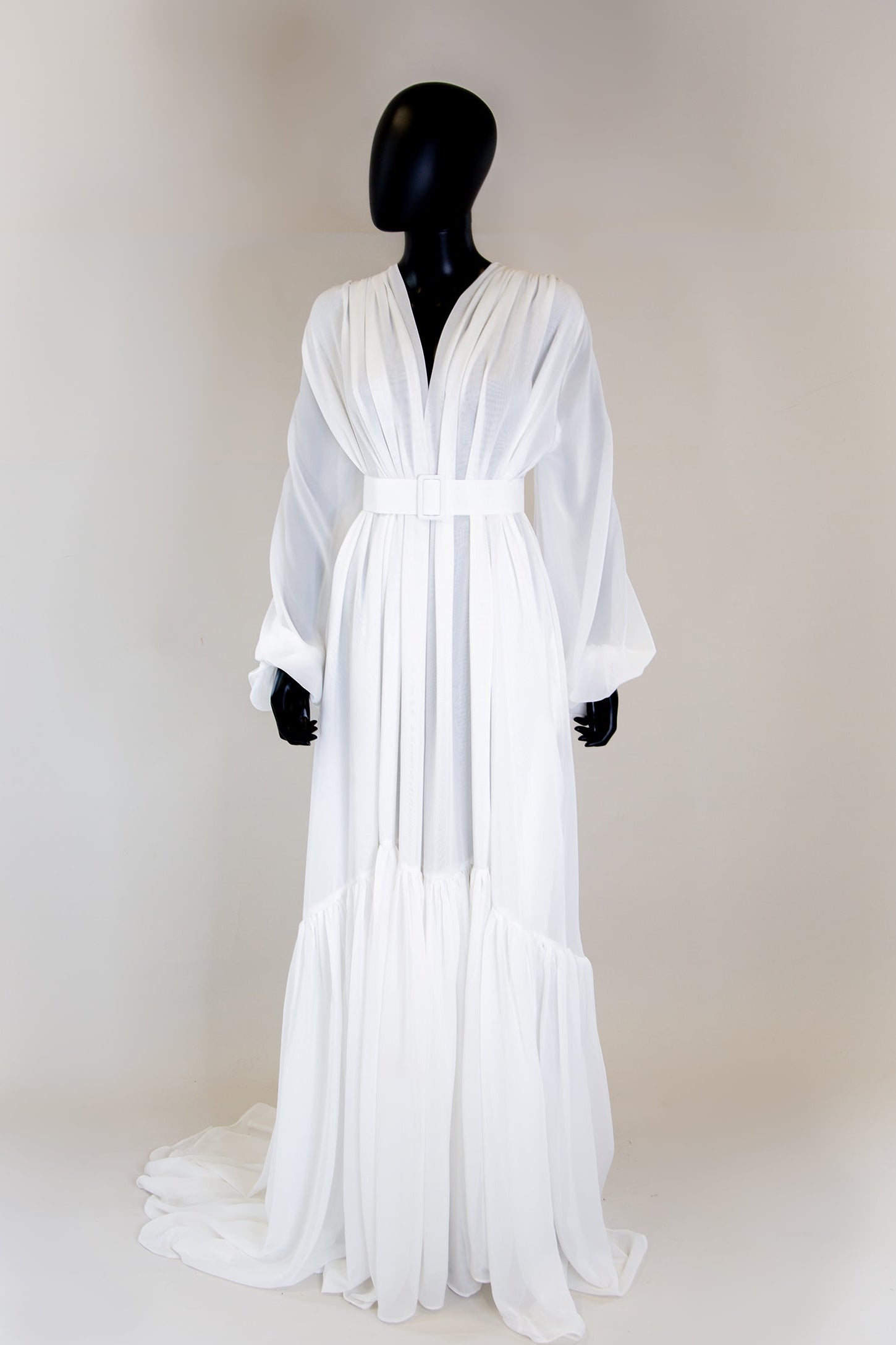 white christmas dresses Francesca Ivory Chiffon Wedding Dress with Lace Ivory / 2