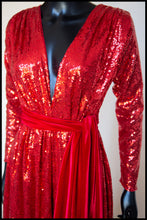 Vampess - Red Sequin Maxi Gown