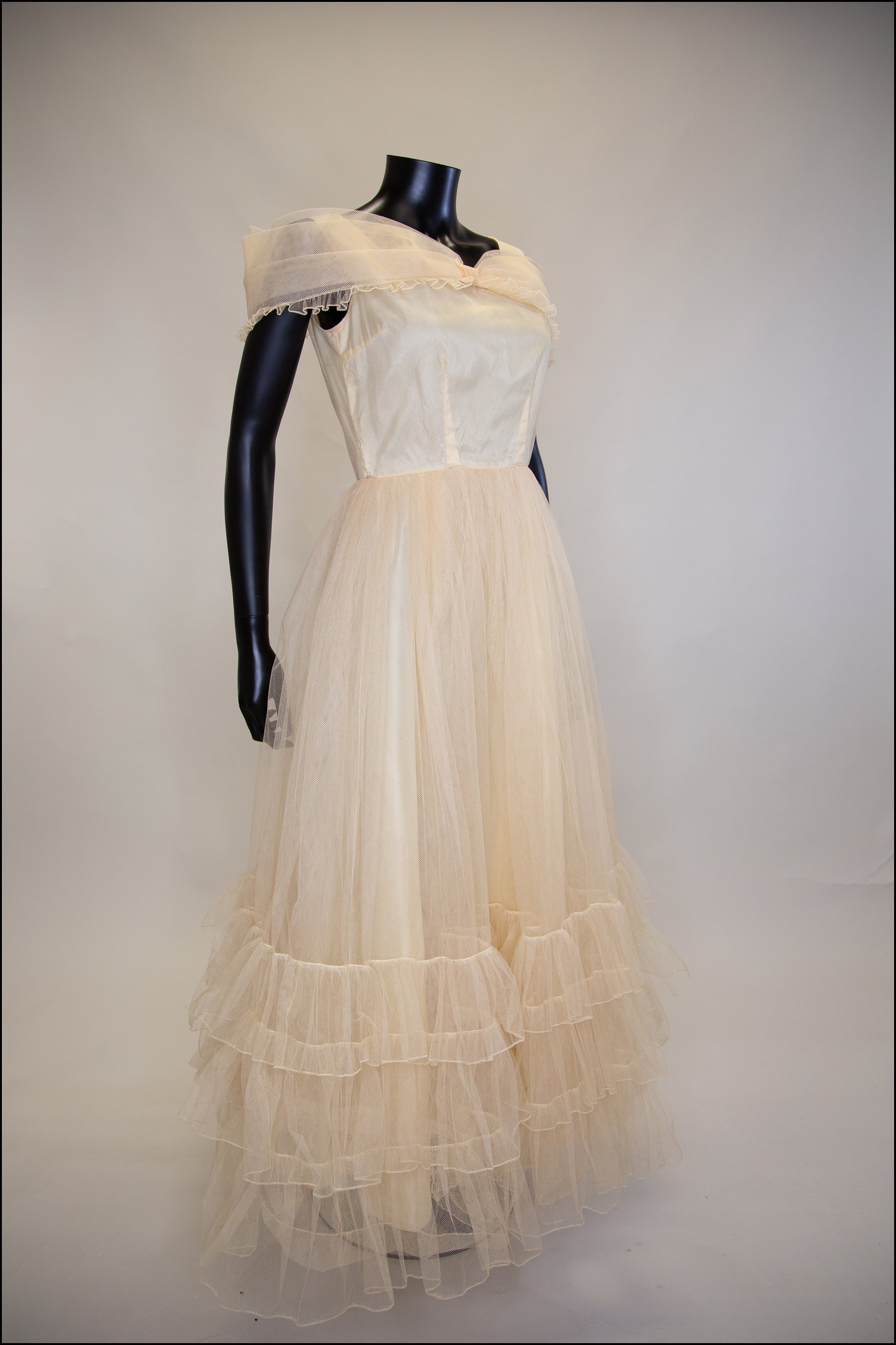 Vintage 1930s Champagne Tulle Gown ALEXANDRA-KING Vintage 1930s Champagne Tulle Gown ALEXANDRA-KING