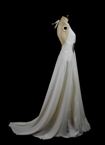 Faye – Silk crepe bias cut beaded gown