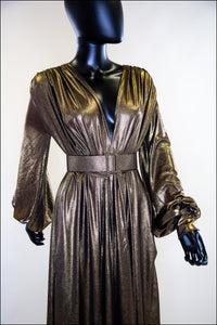Vamp - Gold Lame Maxi Dress