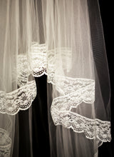 Vintage White Lace Edge Full Length Wedding Veil