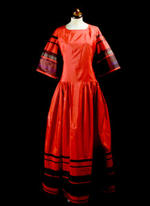 Vintage 1980s Red Stripe Maxi Dress