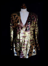 Vintage 1980s Gold Sequin Leopard Tiger Jacket