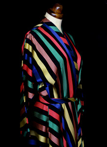 Vintage 1950s Stripe Taffeta Wrap Dress by Maxan