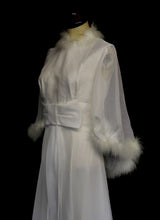 Vintage 1970s Marabou Chiffon Wedding Dress