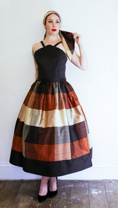 Autumn Plaid Silk Gown