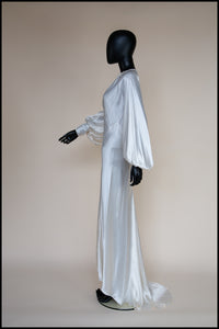 vintage 1930s satin wedding dress old hollywood gown ivory alexandra king