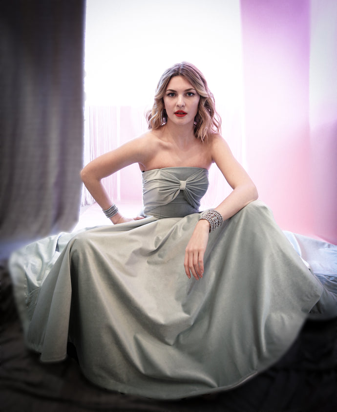 Blue Velvet One of a Kind Cocktail Dress