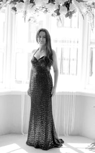 Madeline Harris - Navy Sequin Red Carpet Gown