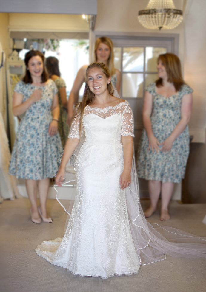 Em's Lace Wedding Dress for a Somerset Garden Wedding