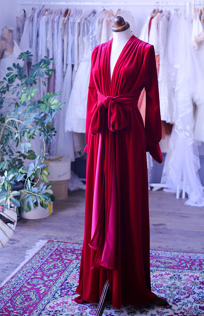 Red Velvet Claudia Gown