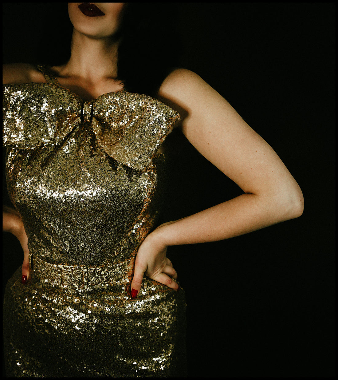 The Hepburn K Gold Sequin Gown