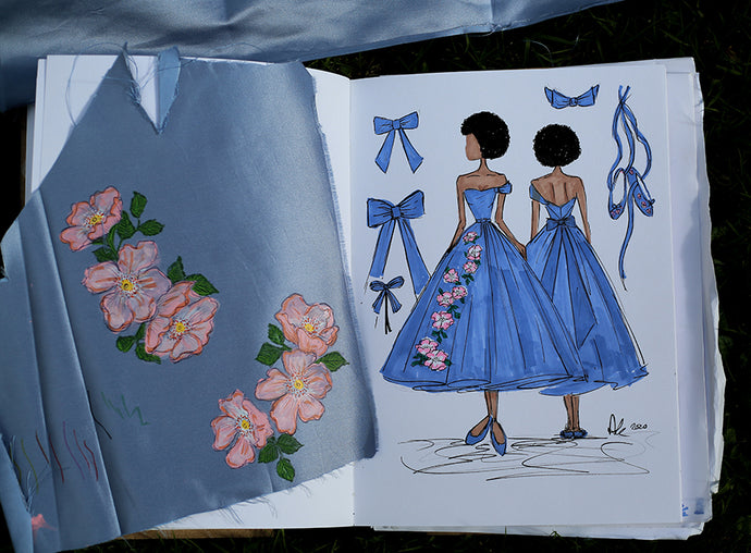 Sketches for the Rose dresses
