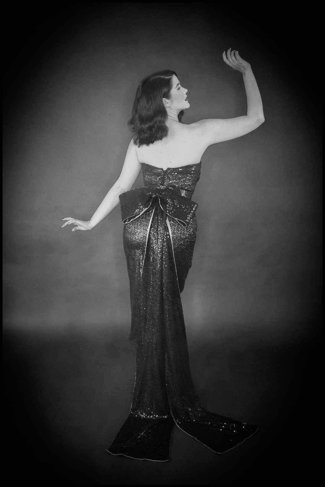 black sequin bow dress alexandra king scarlett luxe