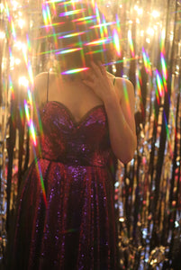 Sequin Pleat Studio 54 dress