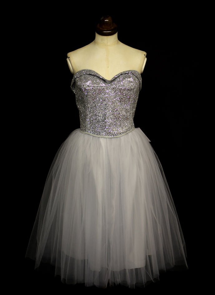 Glitter Bodice and Grey Tulle Skirts