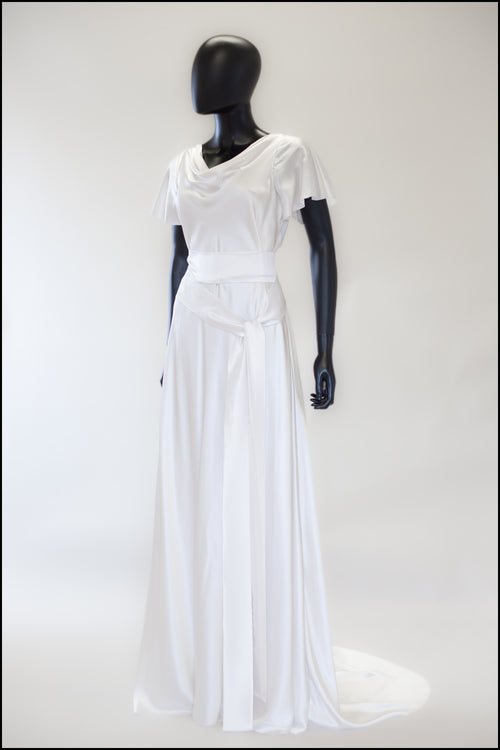1930s silk satin bias cut wedding dress by Alexandra King