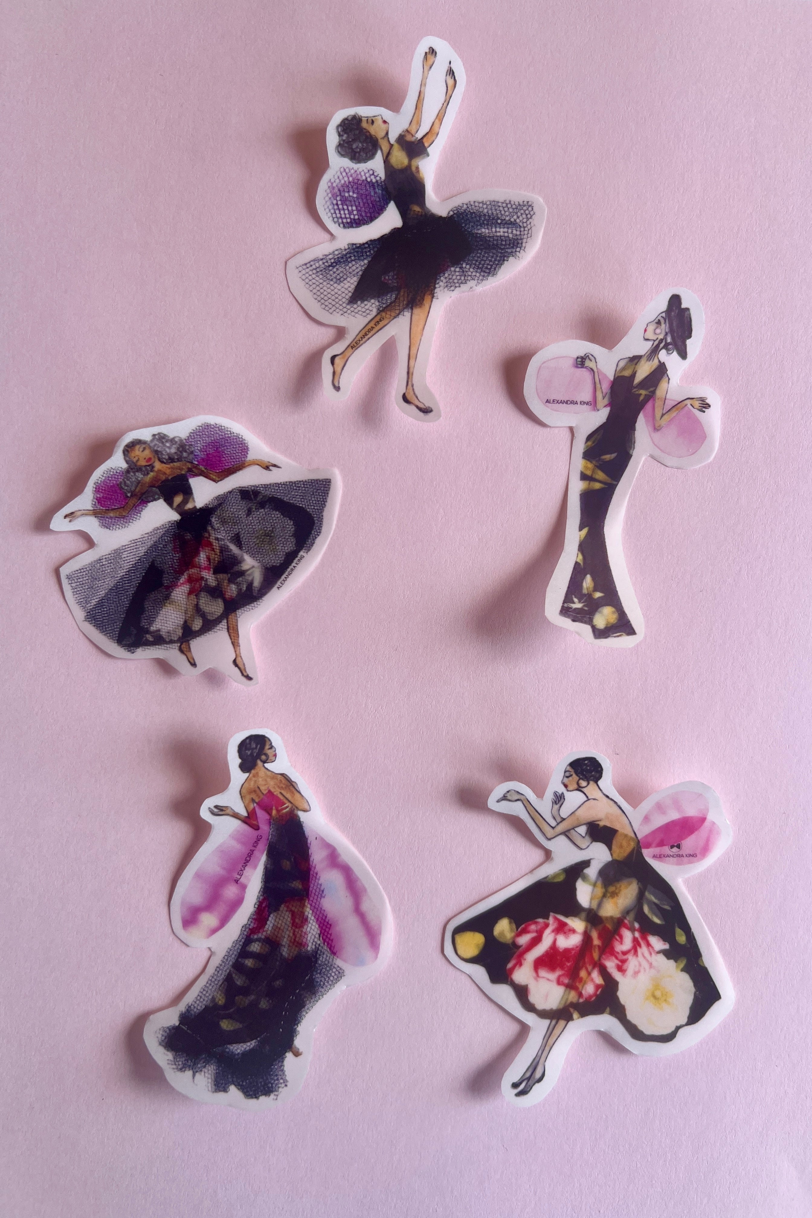 Fashion Illustrated fairy stickers by designer Alexandra King