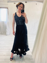 Vintage 1930s Black Sequin Tulle Dress