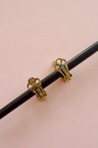 Vintage 1960s Garnet Red Crystal Earrings