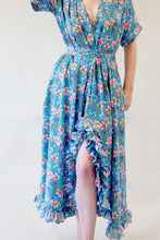 Belle Dress in Blue Floral Muslin