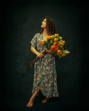 Belle Dress in Blue Floral Muslin