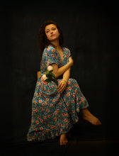 Belle Dress in Blue Floral Muslin