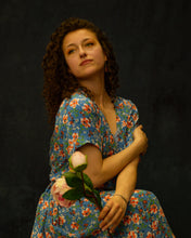 Belle Dress in Blue Floral Muslin